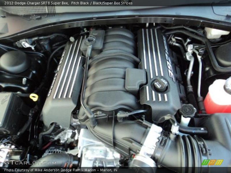 Pitch Black / Black/Super Bee Stripes 2012 Dodge Charger SRT8 Super Bee