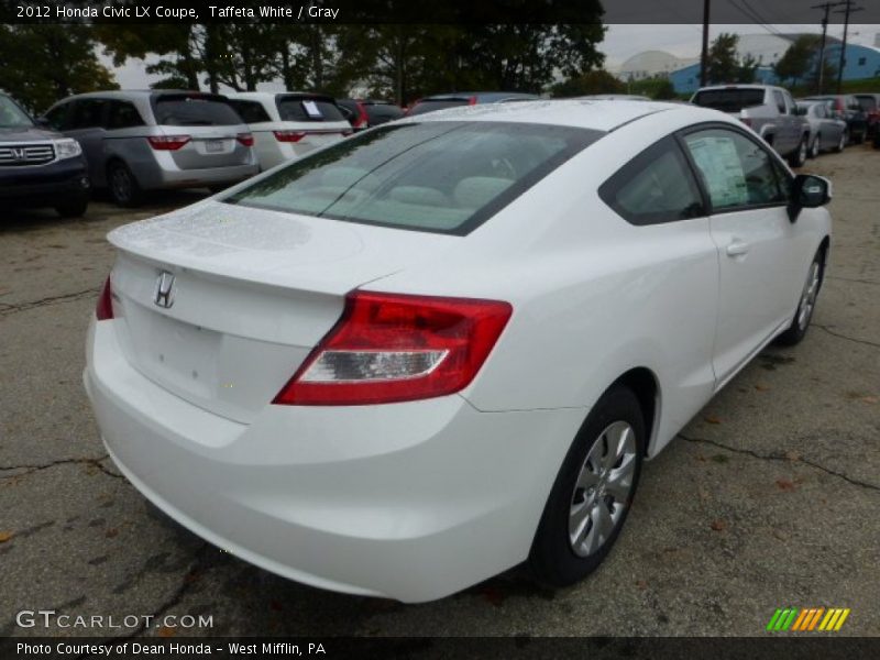 Taffeta White / Gray 2012 Honda Civic LX Coupe