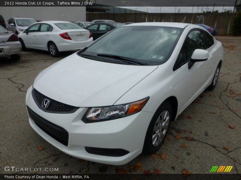Taffeta White / Gray 2012 Honda Civic LX Coupe