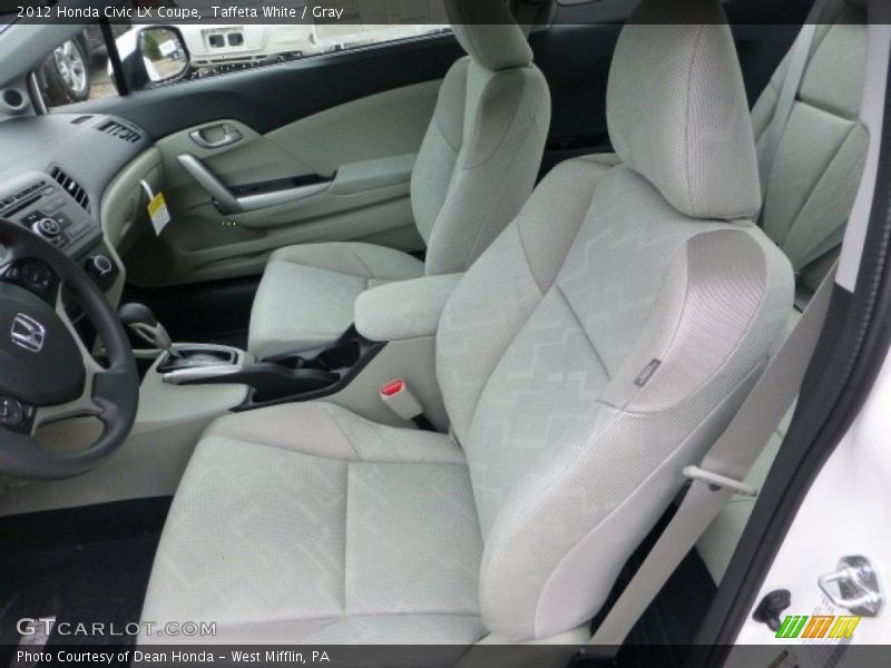 Taffeta White / Gray 2012 Honda Civic LX Coupe
