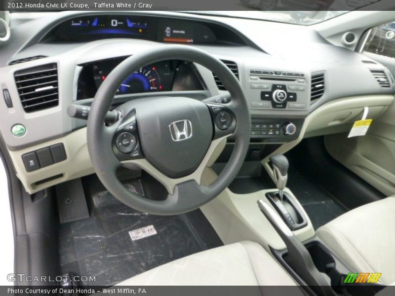 Taffeta White / Gray 2012 Honda Civic LX Coupe