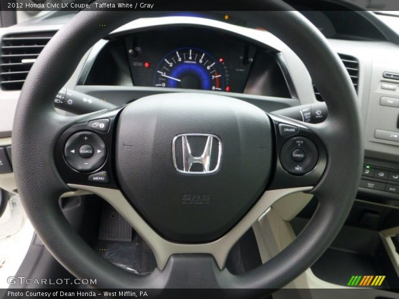 Taffeta White / Gray 2012 Honda Civic LX Coupe