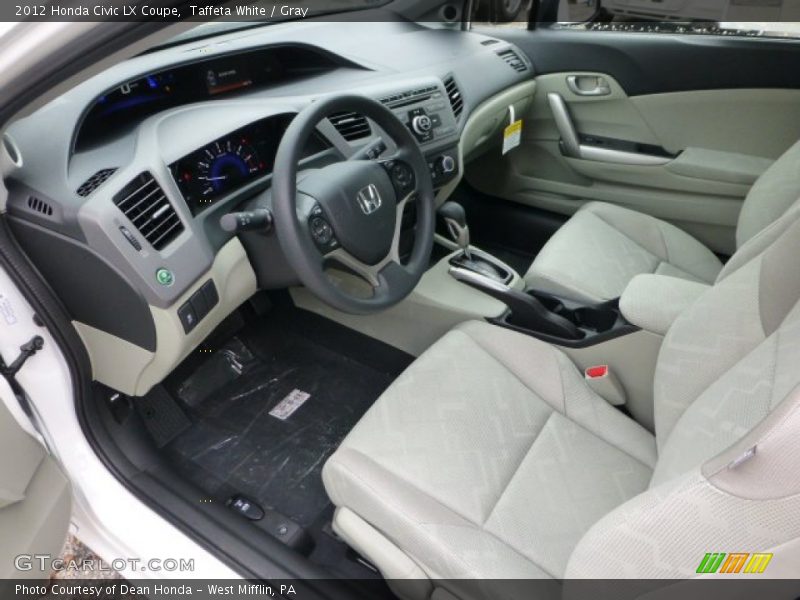 Taffeta White / Gray 2012 Honda Civic LX Coupe