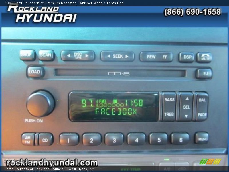 Whisper White / Torch Red 2002 Ford Thunderbird Premium Roadster