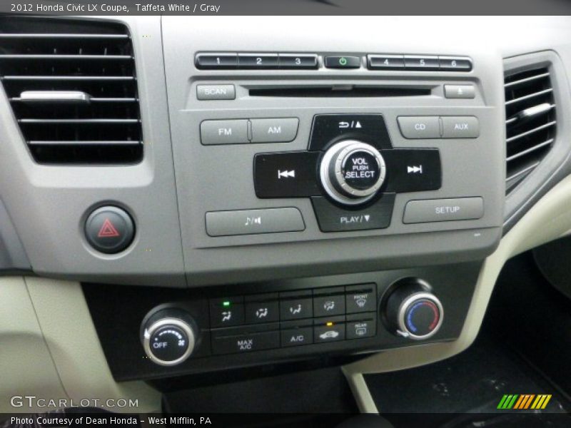 Taffeta White / Gray 2012 Honda Civic LX Coupe