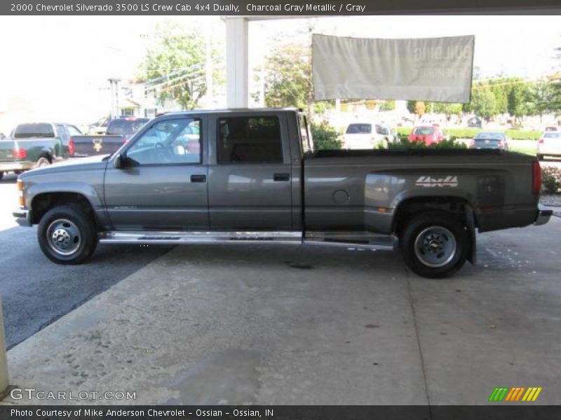 Charcoal Gray Metallic / Gray 2000 Chevrolet Silverado 3500 LS Crew Cab 4x4 Dually