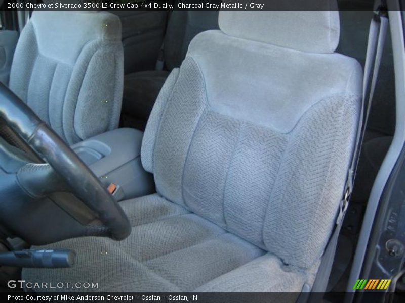 Charcoal Gray Metallic / Gray 2000 Chevrolet Silverado 3500 LS Crew Cab 4x4 Dually
