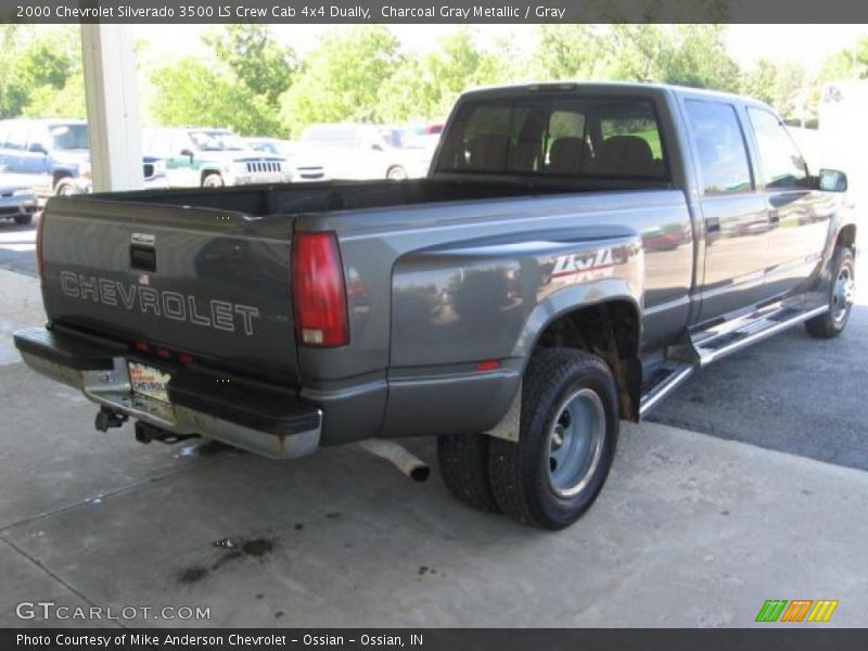 Charcoal Gray Metallic / Gray 2000 Chevrolet Silverado 3500 LS Crew Cab 4x4 Dually