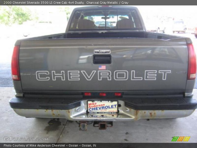 Charcoal Gray Metallic / Gray 2000 Chevrolet Silverado 3500 LS Crew Cab 4x4 Dually
