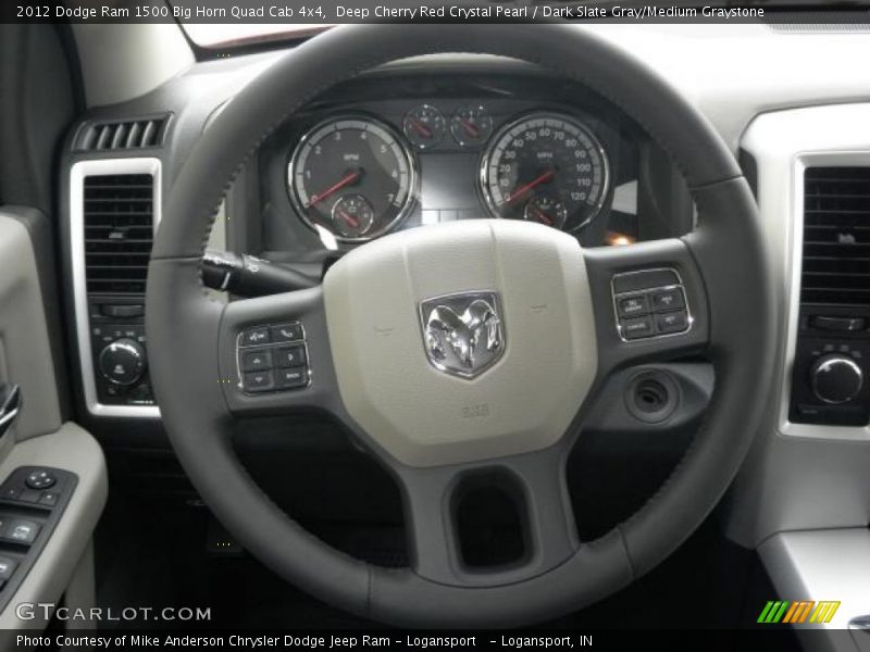Deep Cherry Red Crystal Pearl / Dark Slate Gray/Medium Graystone 2012 Dodge Ram 1500 Big Horn Quad Cab 4x4