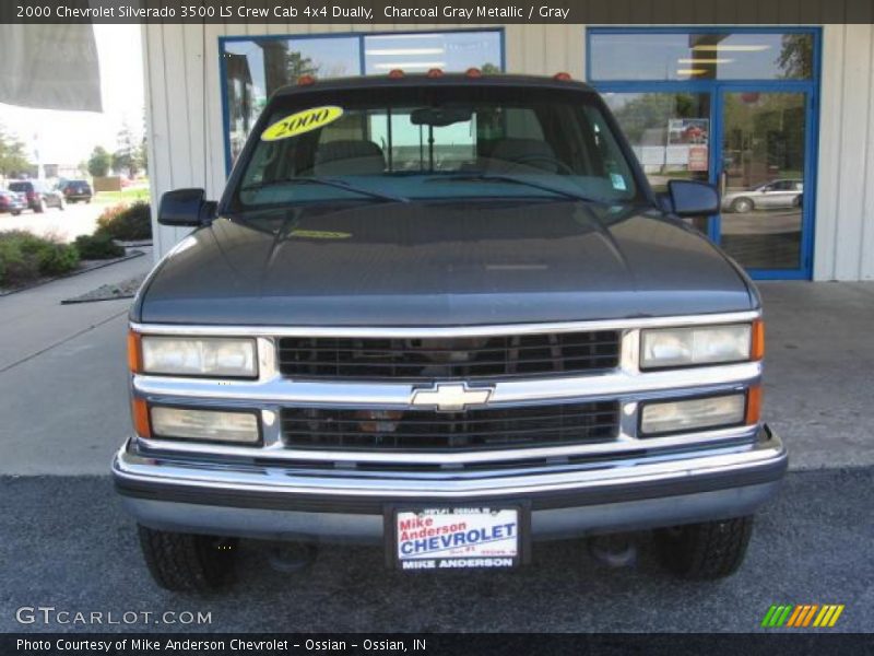 Charcoal Gray Metallic / Gray 2000 Chevrolet Silverado 3500 LS Crew Cab 4x4 Dually