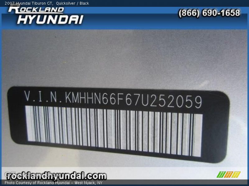 Quicksilver / Black 2007 Hyundai Tiburon GT