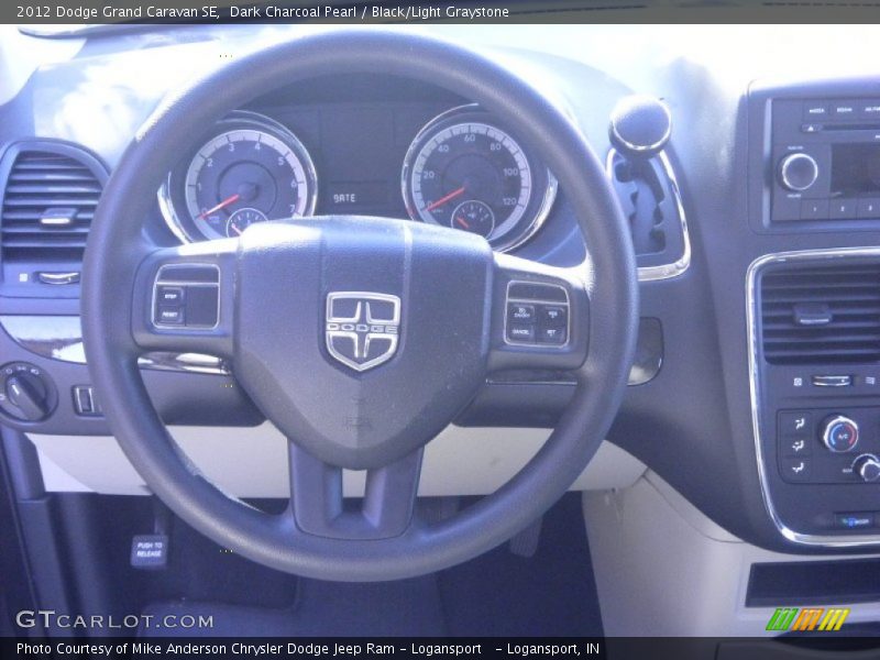 Dark Charcoal Pearl / Black/Light Graystone 2012 Dodge Grand Caravan SE