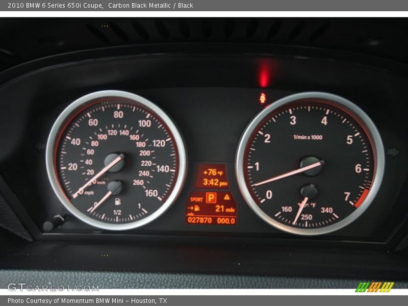 Carbon Black Metallic / Black 2010 BMW 6 Series 650i Coupe