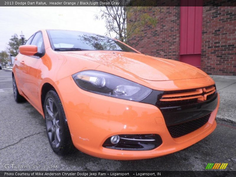 Header Orange / Black/Light Diesel Gray 2013 Dodge Dart Rallye