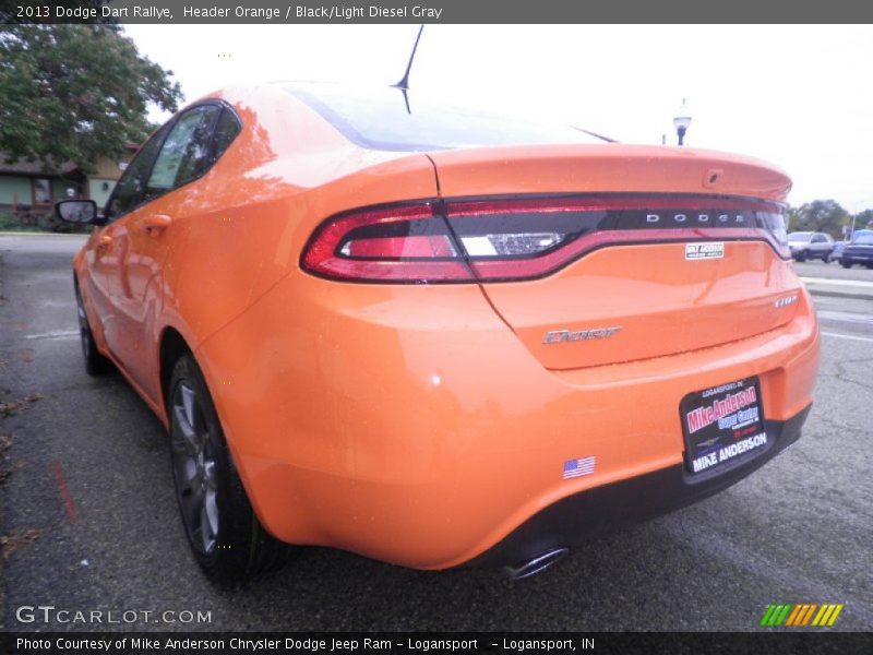 Header Orange / Black/Light Diesel Gray 2013 Dodge Dart Rallye
