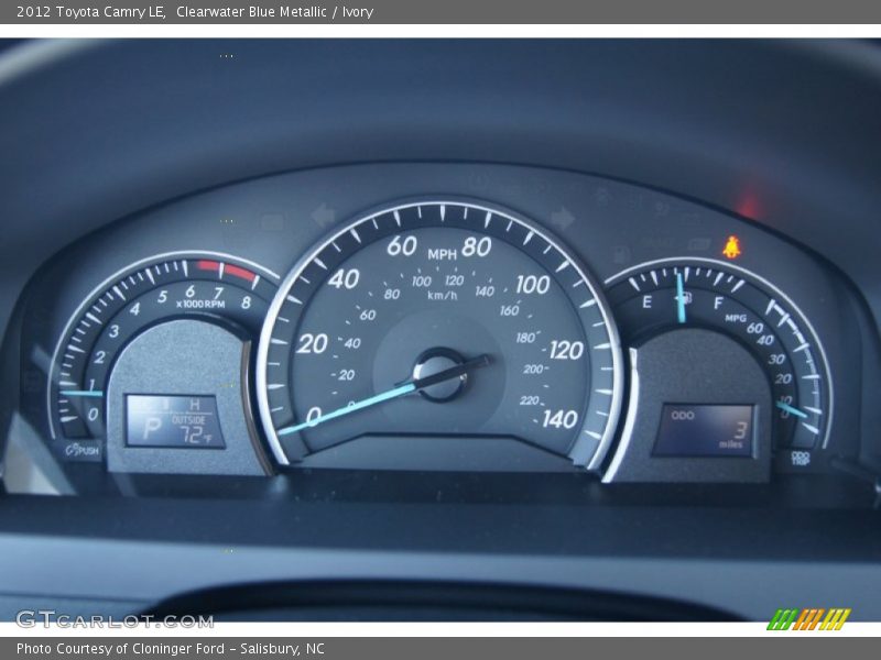 Clearwater Blue Metallic / Ivory 2012 Toyota Camry LE