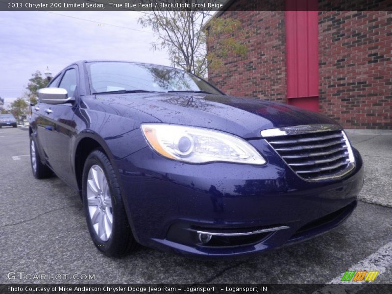 True Blue Pearl / Black/Light Frost Beige 2013 Chrysler 200 Limited Sedan