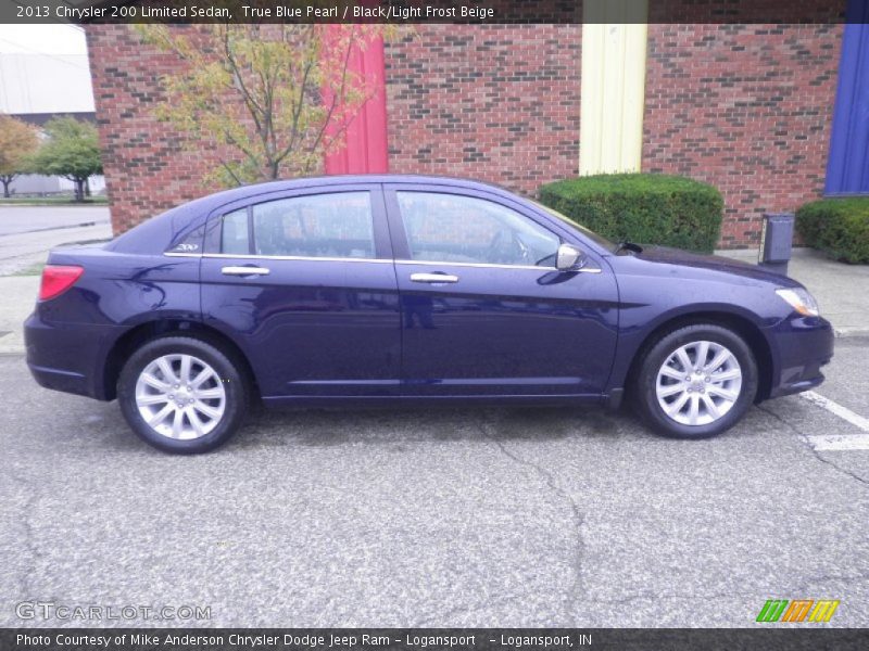 True Blue Pearl / Black/Light Frost Beige 2013 Chrysler 200 Limited Sedan