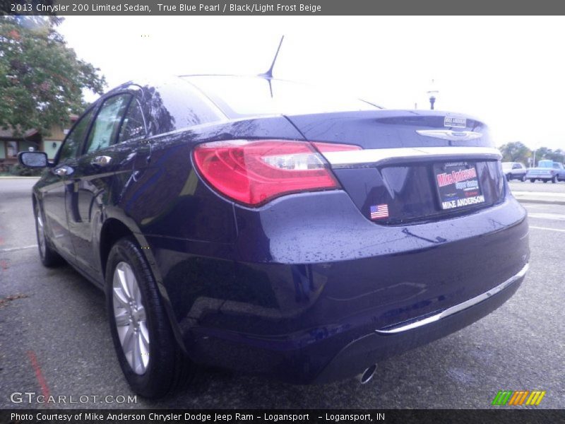 True Blue Pearl / Black/Light Frost Beige 2013 Chrysler 200 Limited Sedan