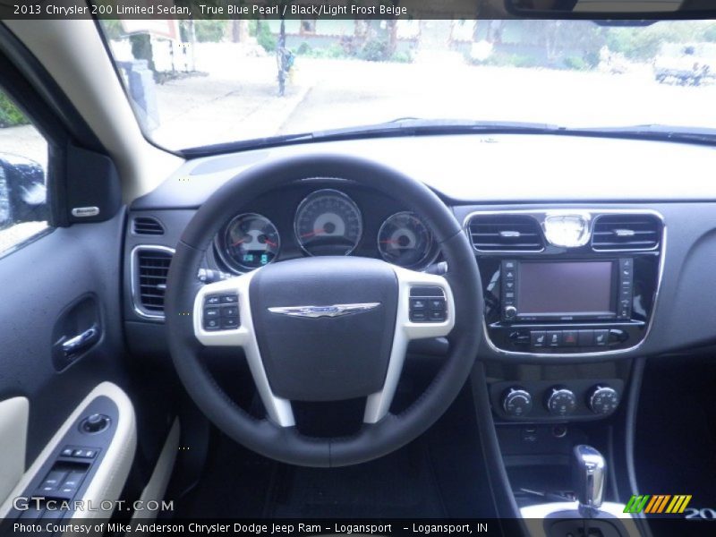 True Blue Pearl / Black/Light Frost Beige 2013 Chrysler 200 Limited Sedan