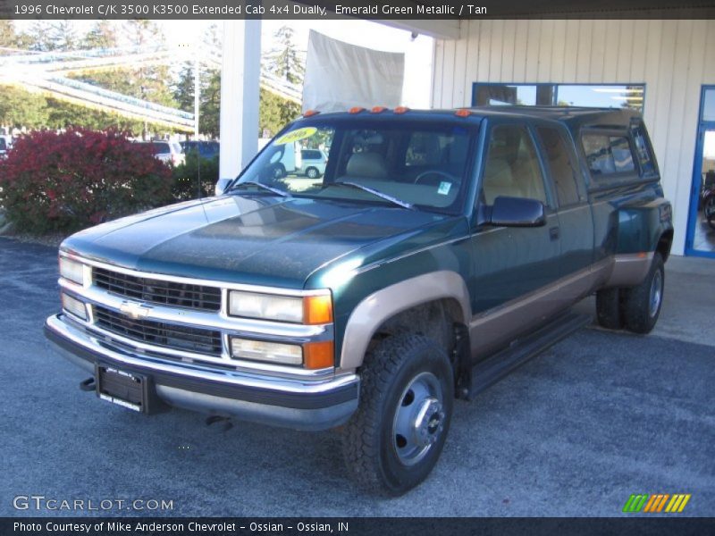 Emerald Green Metallic / Tan 1996 Chevrolet C/K 3500 K3500 Extended Cab 4x4 Dually