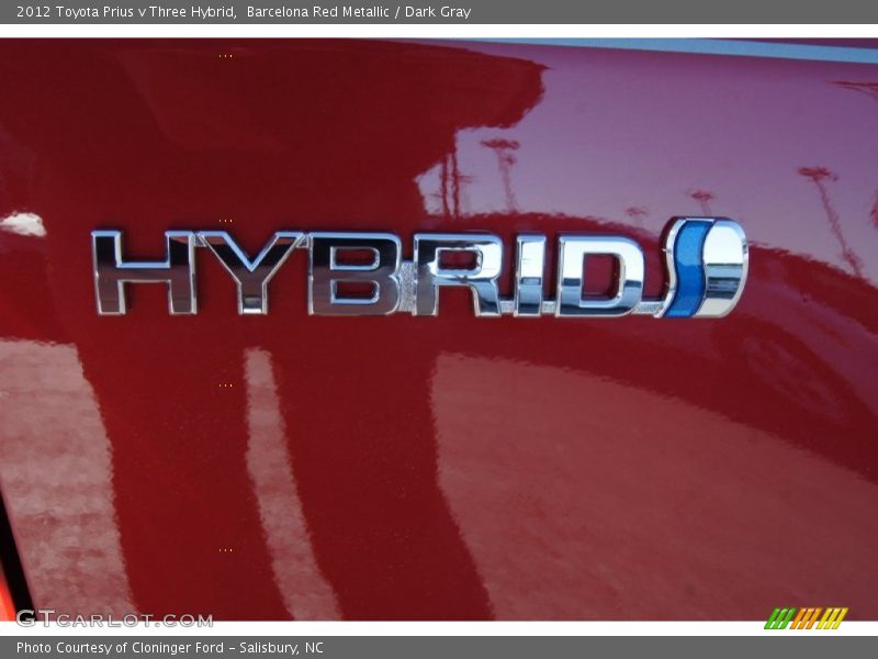 Barcelona Red Metallic / Dark Gray 2012 Toyota Prius v Three Hybrid