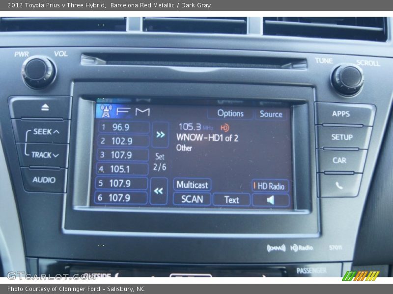 Audio System of 2012 Prius v Three Hybrid