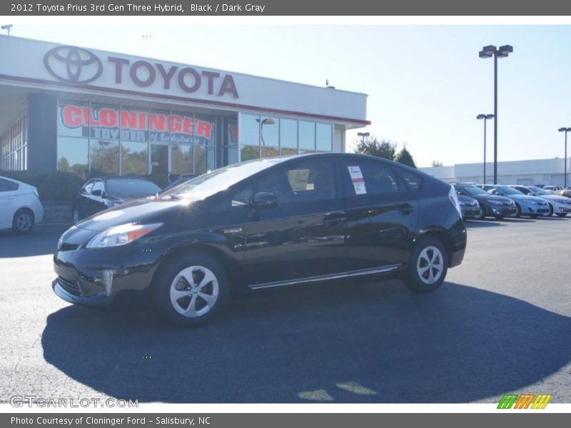 Black / Dark Gray 2012 Toyota Prius 3rd Gen Three Hybrid