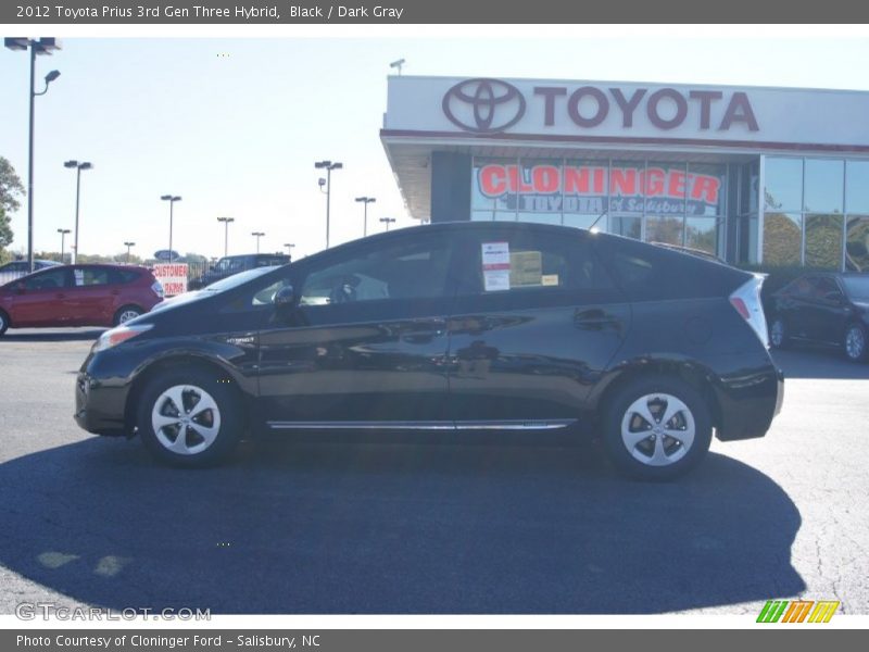 Black / Dark Gray 2012 Toyota Prius 3rd Gen Three Hybrid