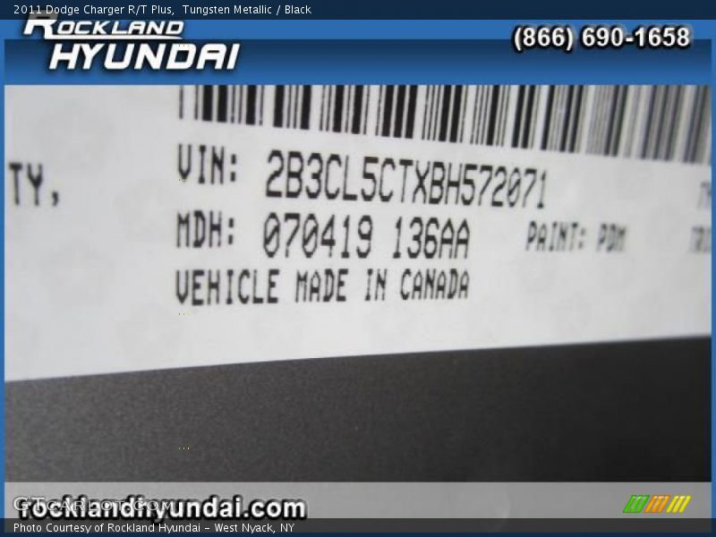 Tungsten Metallic / Black 2011 Dodge Charger R/T Plus