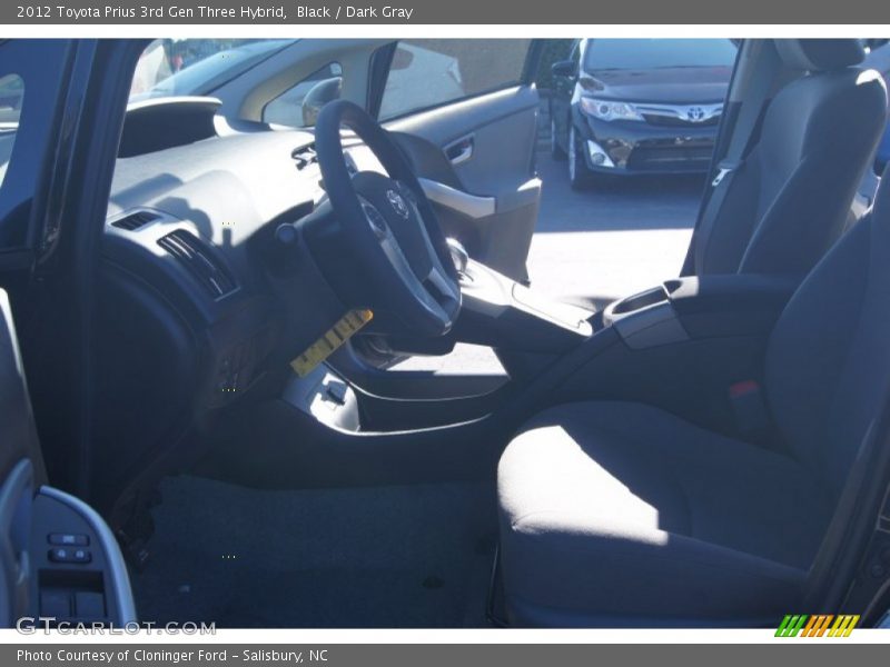 Black / Dark Gray 2012 Toyota Prius 3rd Gen Three Hybrid