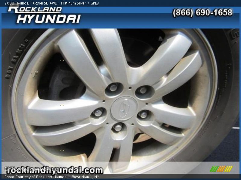Platinum Silver / Gray 2008 Hyundai Tucson SE 4WD