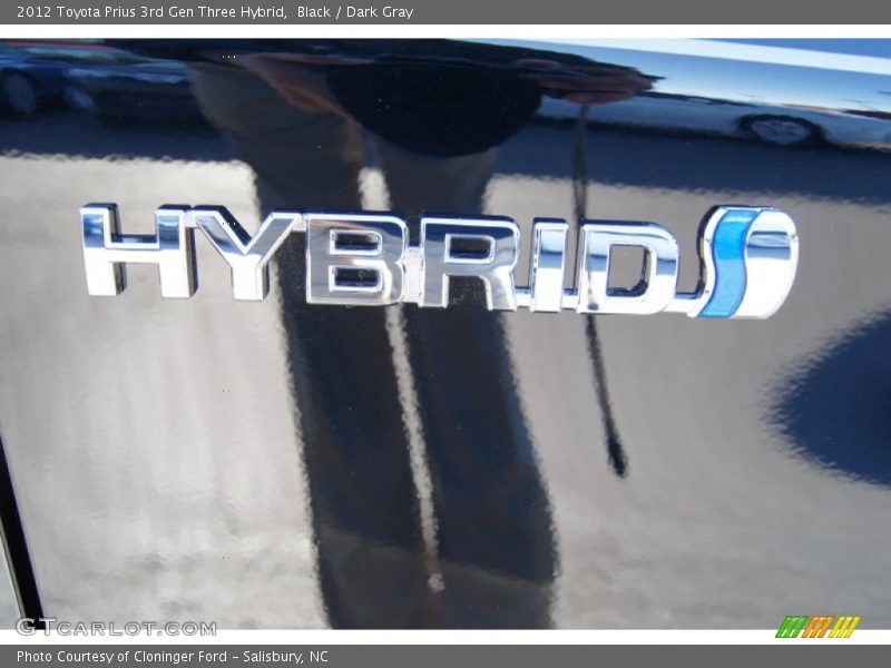 Black / Dark Gray 2012 Toyota Prius 3rd Gen Three Hybrid
