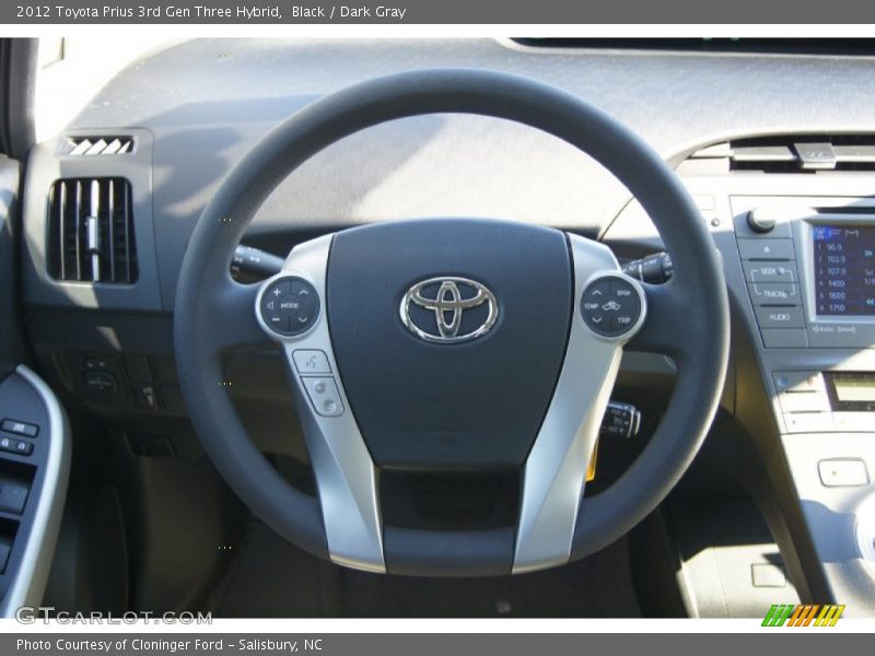Black / Dark Gray 2012 Toyota Prius 3rd Gen Three Hybrid
