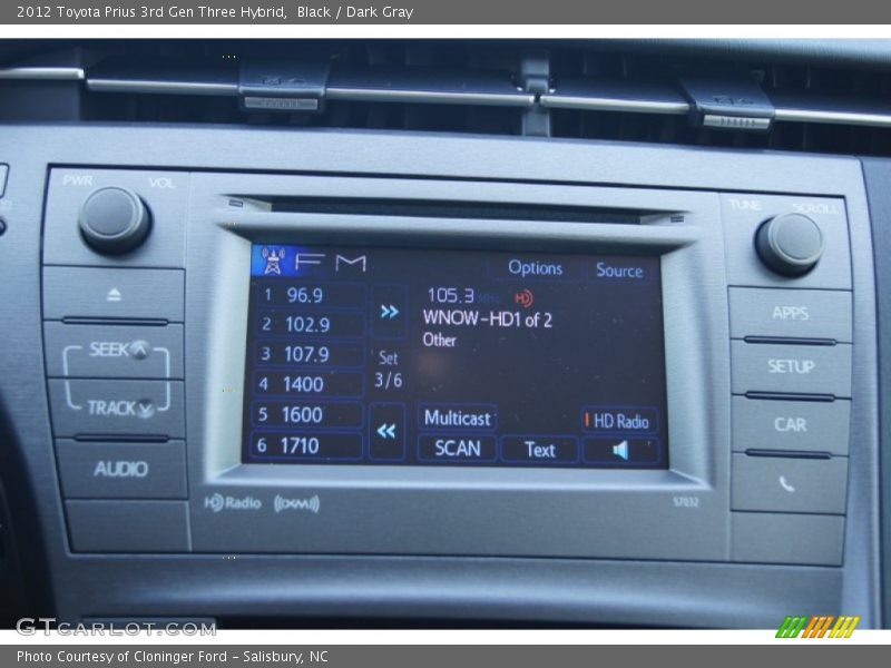 Black / Dark Gray 2012 Toyota Prius 3rd Gen Three Hybrid