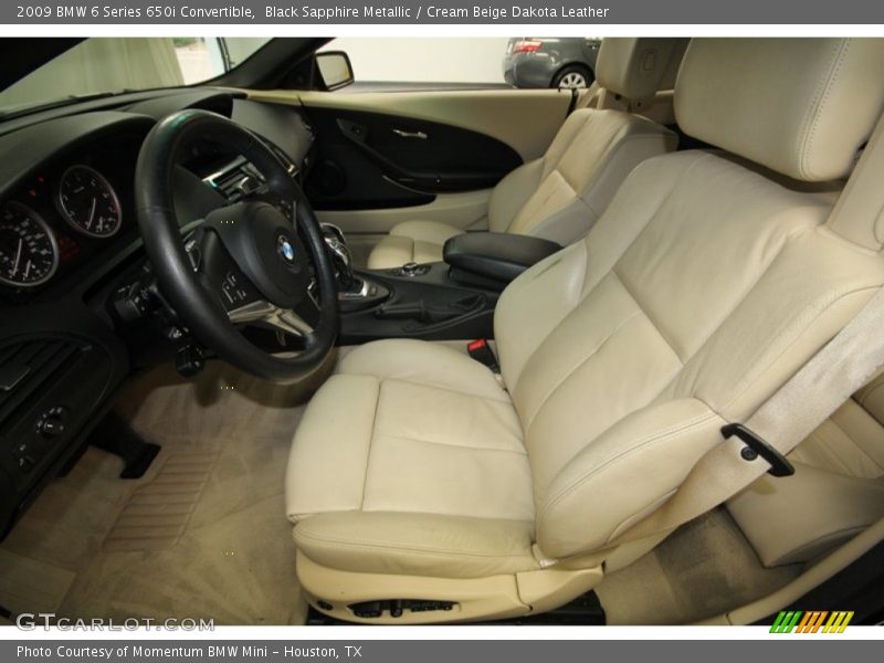 Black Sapphire Metallic / Cream Beige Dakota Leather 2009 BMW 6 Series 650i Convertible