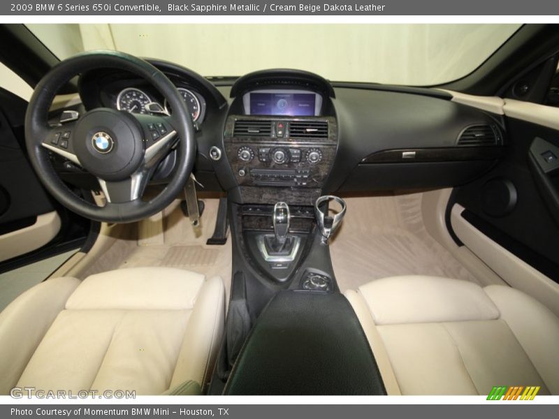 Black Sapphire Metallic / Cream Beige Dakota Leather 2009 BMW 6 Series 650i Convertible