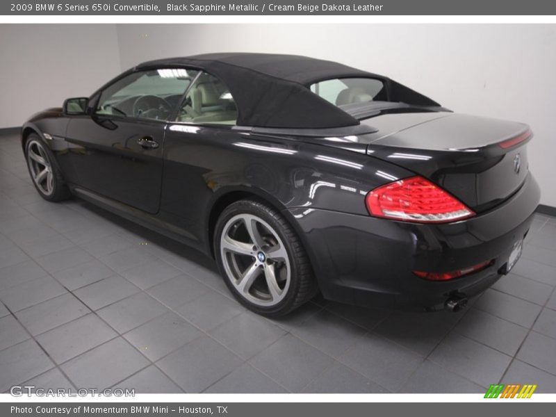 Black Sapphire Metallic / Cream Beige Dakota Leather 2009 BMW 6 Series 650i Convertible