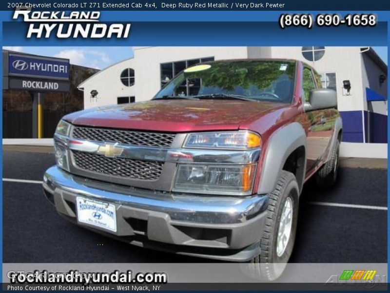 Deep Ruby Red Metallic / Very Dark Pewter 2007 Chevrolet Colorado LT Z71 Extended Cab 4x4