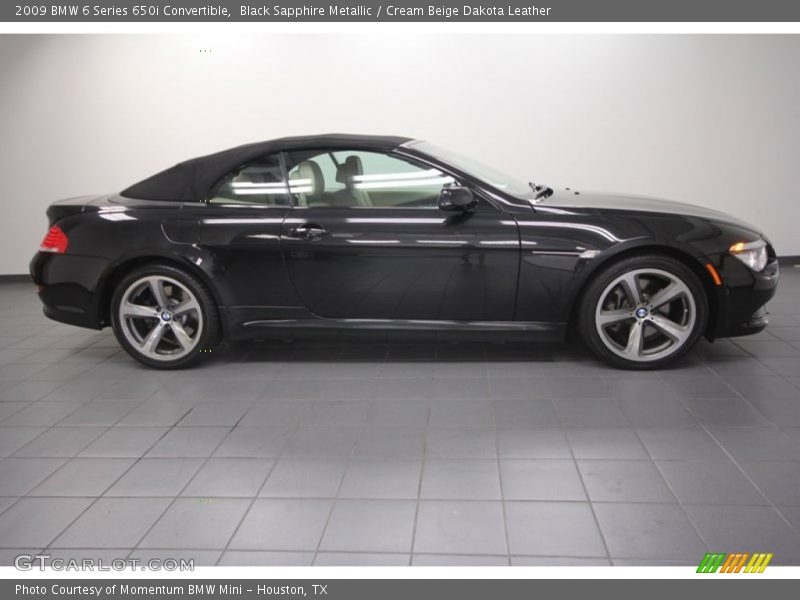 Black Sapphire Metallic / Cream Beige Dakota Leather 2009 BMW 6 Series 650i Convertible