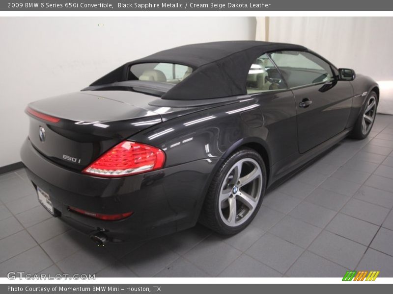 Black Sapphire Metallic / Cream Beige Dakota Leather 2009 BMW 6 Series 650i Convertible