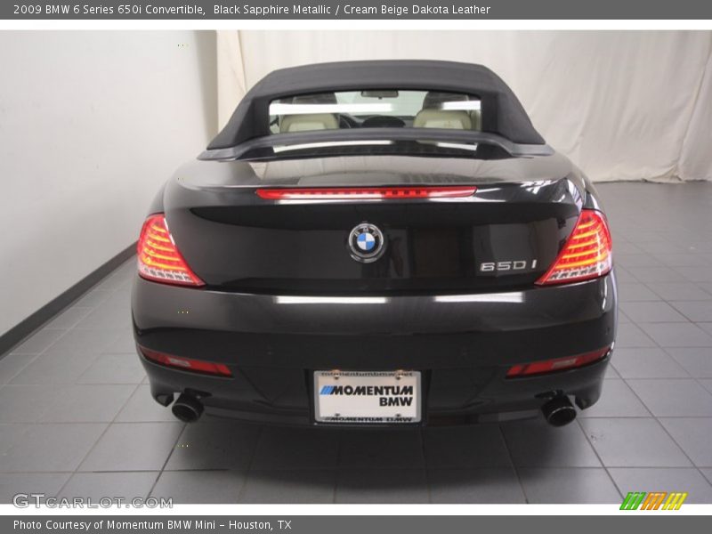 Black Sapphire Metallic / Cream Beige Dakota Leather 2009 BMW 6 Series 650i Convertible