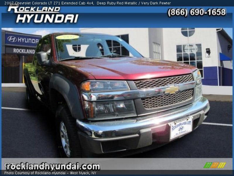 Deep Ruby Red Metallic / Very Dark Pewter 2007 Chevrolet Colorado LT Z71 Extended Cab 4x4