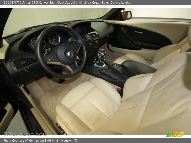 Black Sapphire Metallic / Cream Beige Dakota Leather 2009 BMW 6 Series 650i Convertible