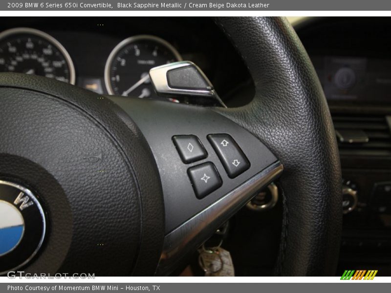 Black Sapphire Metallic / Cream Beige Dakota Leather 2009 BMW 6 Series 650i Convertible