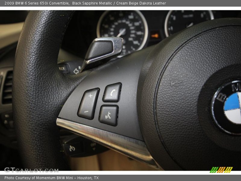 Black Sapphire Metallic / Cream Beige Dakota Leather 2009 BMW 6 Series 650i Convertible