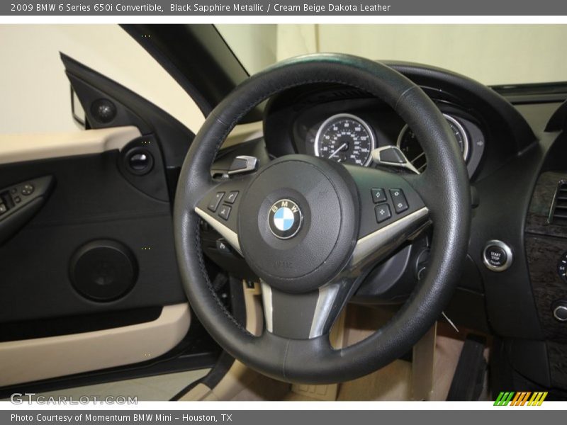 Black Sapphire Metallic / Cream Beige Dakota Leather 2009 BMW 6 Series 650i Convertible