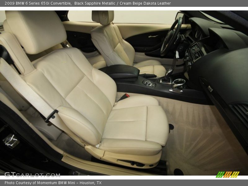 Black Sapphire Metallic / Cream Beige Dakota Leather 2009 BMW 6 Series 650i Convertible