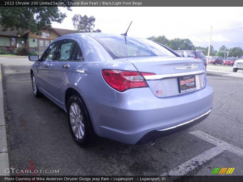 Crystal Blue Pearl / Black/Light Frost Beige 2013 Chrysler 200 Limited Sedan